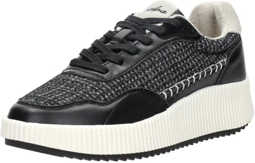 Palpa Zwarte Textiel Platform Sneaker Black Dames - Foto 4