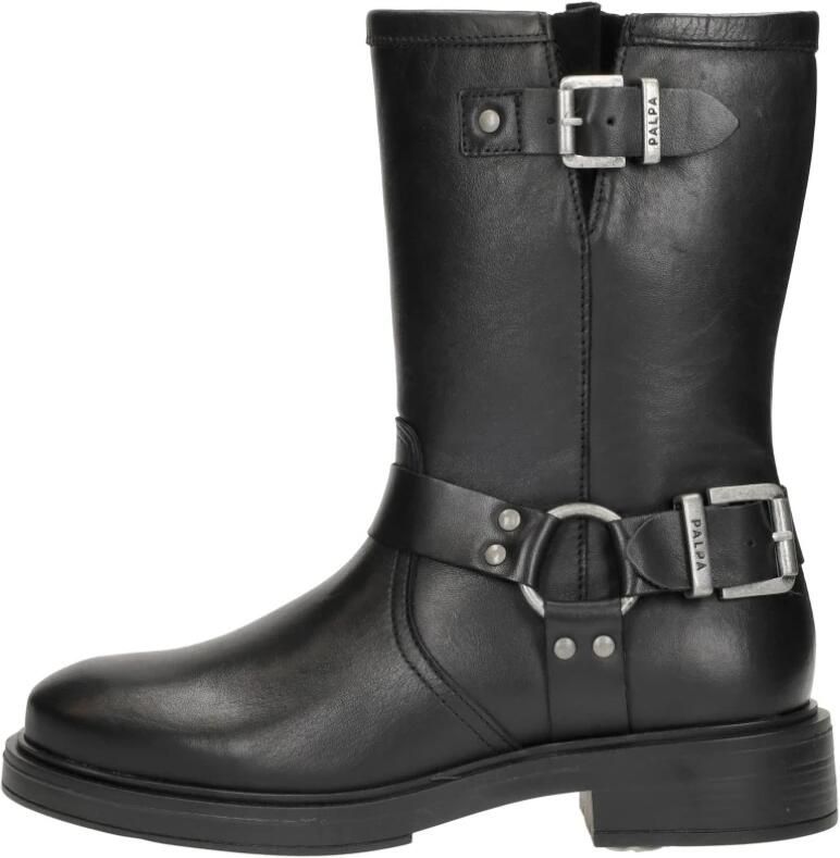 Palpa Zwarte Bikerboot met Zilveren Gespen Black Dames - Foto 2