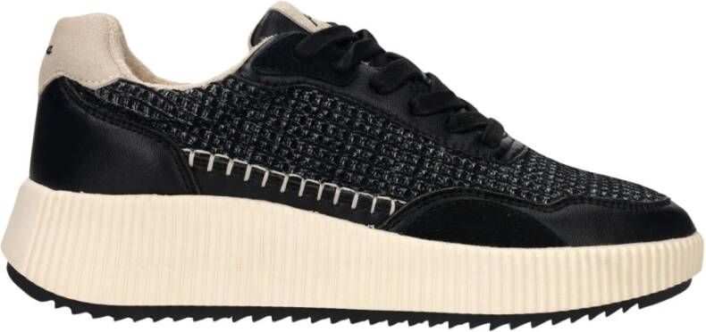 Palpa Zwarte Textiel Platform Sneaker Black Dames