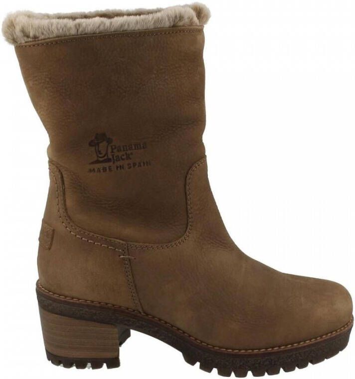 Panama Jack Dameslaarzen van leer met middelhoge hak en rits Brown Dames - Foto 10