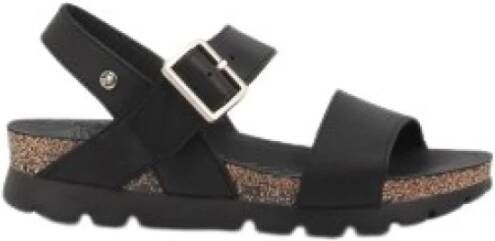 Panama Jack Flat Sandals Black Dames