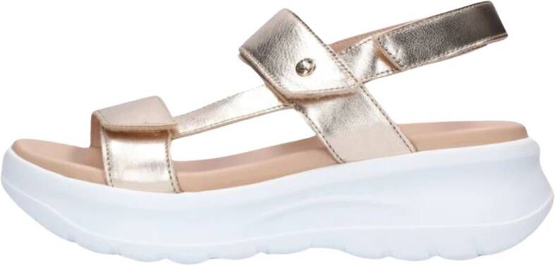 Panama Jack Gouden Leren Sandalen Noor