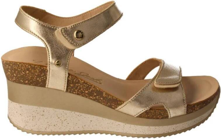 Panama Jack Gouden Metallic Sleehak Sandaal voor Vrouwen Multicolor Dames