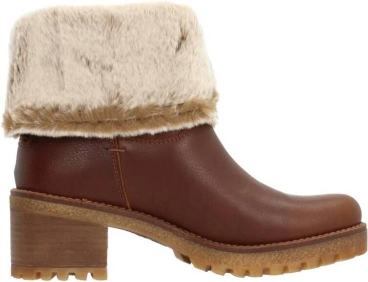 Panama Jack Dameslaarzen van leer met middelhoge hak en rits Brown Dames - Foto 8