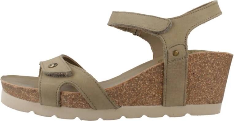 Panama Jack Platform Wedge Sandal Green Dames