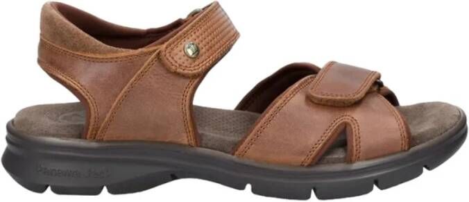 Panama Jack Comfortabele platte sandalen voor mannen Brown Heren