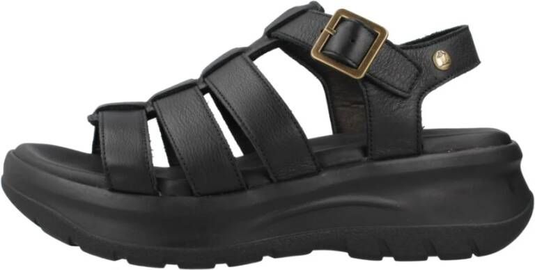 Panama Jack Stijlvolle Platte Sandalen Black Dames