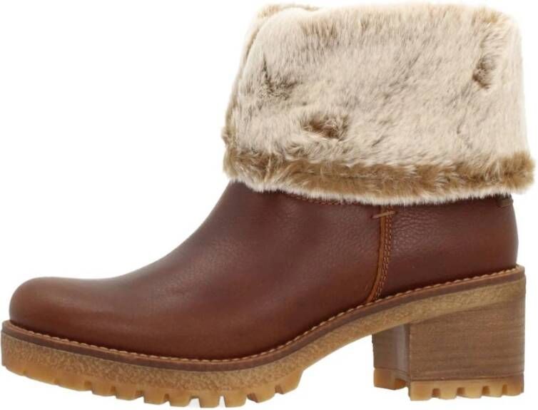 Panama Jack Dameslaarzen van leer met middelhoge hak en rits Brown Dames - Foto 9