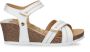 Panama Jack Witte Leren Sleehak Sandalen White Dames - Thumbnail 1