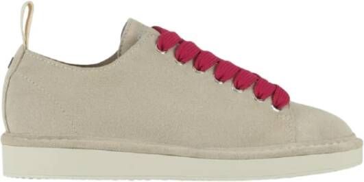 Panchic Veterschoenen in Mist Suede met Brede Fuchsia Veters Gray Dames