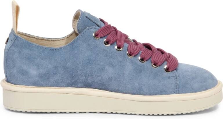 Panchic Blauw-Bruine Roos Suède Veterschoenen