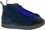 Panchic Blauwe Suède Laarzen met Brede Elektrisch Blauwe Veters Blue Heren - Thumbnail 1