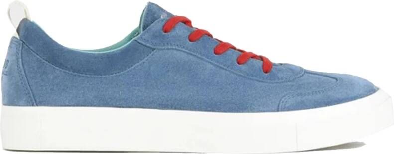 Panchic Blauwe Suède Sneakers met Leren Details Blue Heren