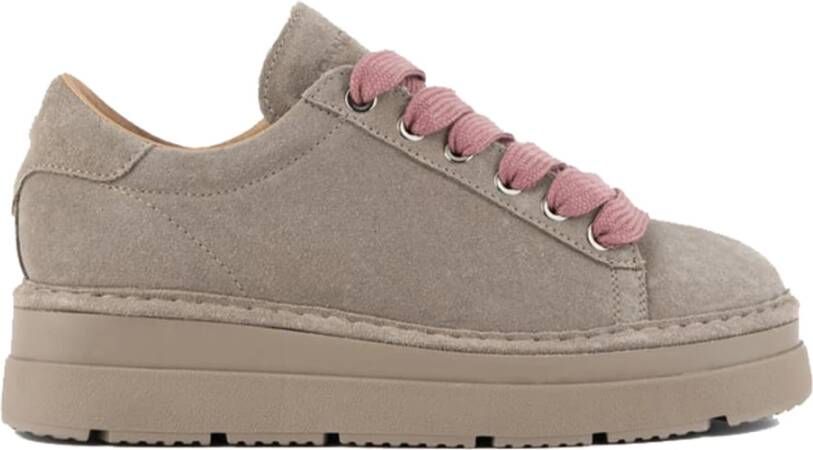 Panchic Suede Brownrose Veterschoen Beige Dames