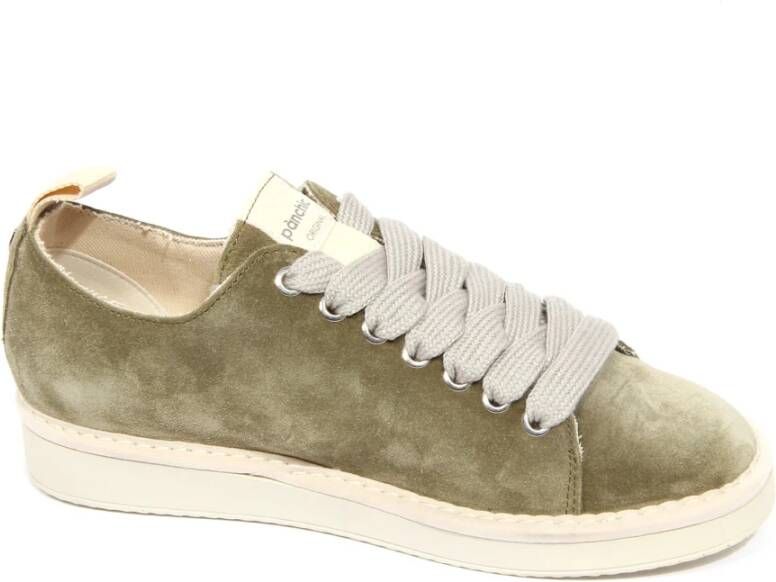 Panchic Groene Suède Schoenen Olijf Parel Grijs
