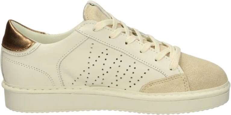 Panchic Ivory Leather Low Top Sneakers