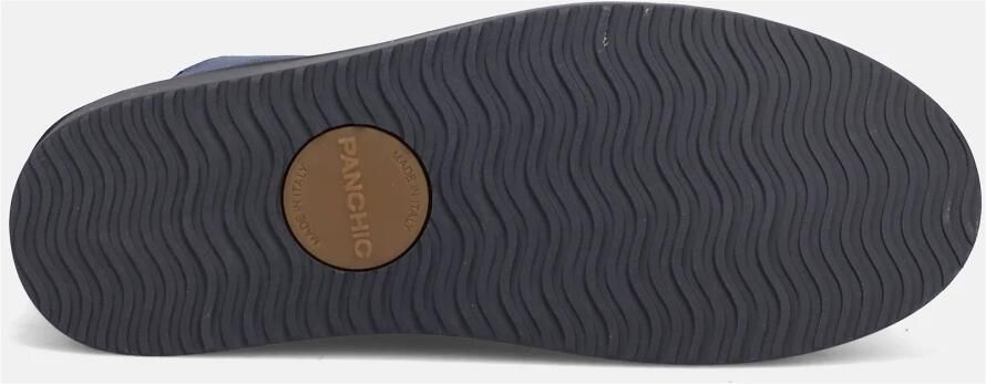 Panchic Blauwe Suède Enkellaars met Rode Veters Blauw Dames