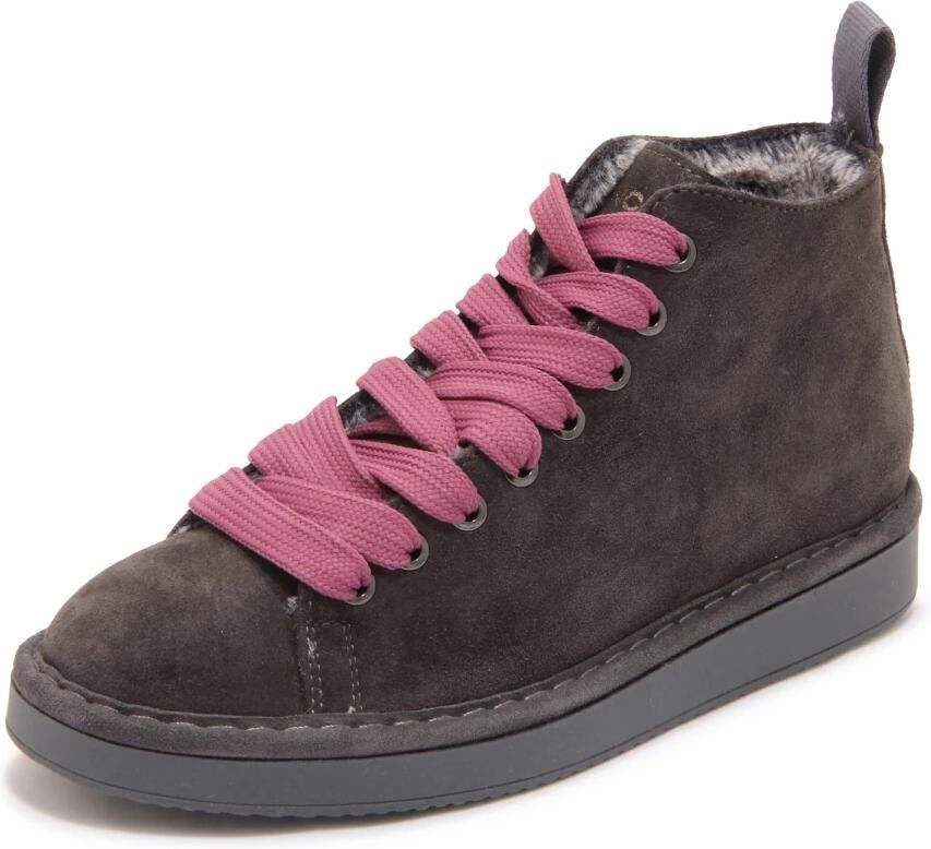 Panchic Eco-Fur Enkellaarsjes Antraciet-Bruinroze