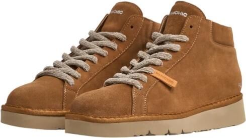 Panchic Beige Suède Enkellaarzen met Touwstijl Veters - Foto 2