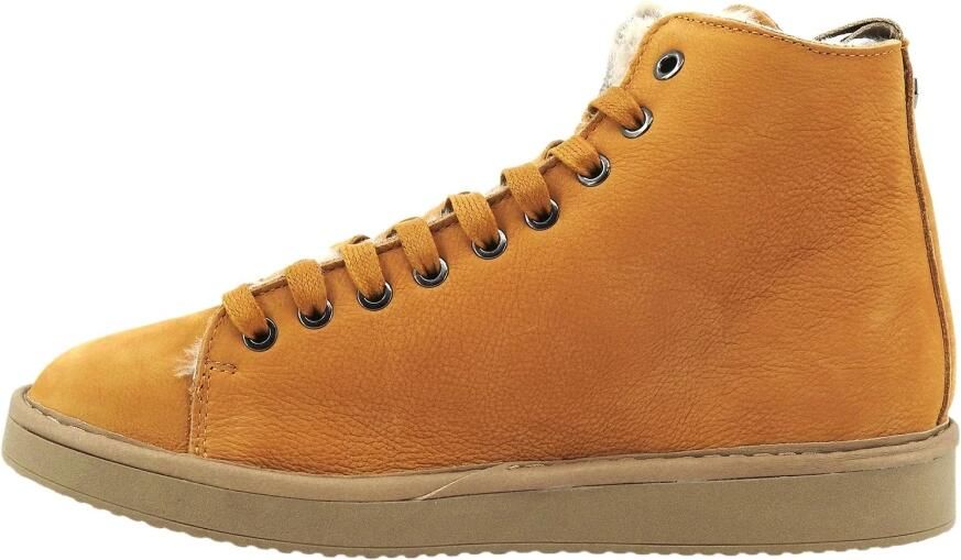 Panchic Nubuck Shearling Enkellaars Brown Dames