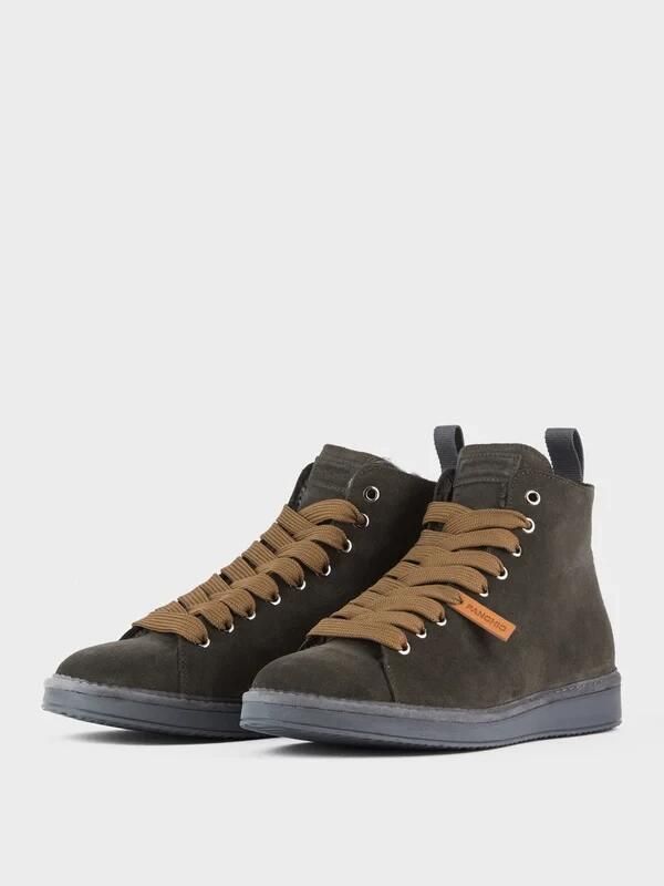 Panchic Suède Enkellaars met Nepbont Voering Green - Foto 2