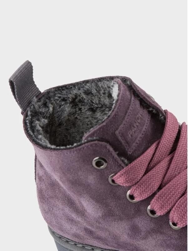 Panchic Paars-Bruinroze Suède Enkellaars met Nepbont Voering Pink Dames - Foto 2
