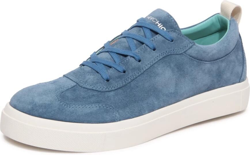 Panchic Blauwe Suède Sneakers met Leren Details Blue Heren