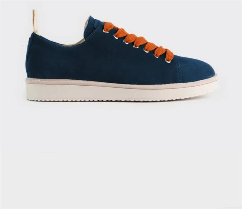 Panchic Blauwe Suède Sneakers met Oranje Veters Blue Heren