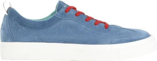 Panchic Blauwe Suède Sneakers met Leren Details Blue Heren