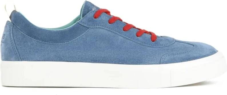 Panchic Blauwe Suède Sneakers met Leren Details Blue Heren