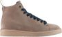 Panchic Beige Kobaltblauwe Enkellaars met Breed Geweven Veters Beige Heren - Thumbnail 1
