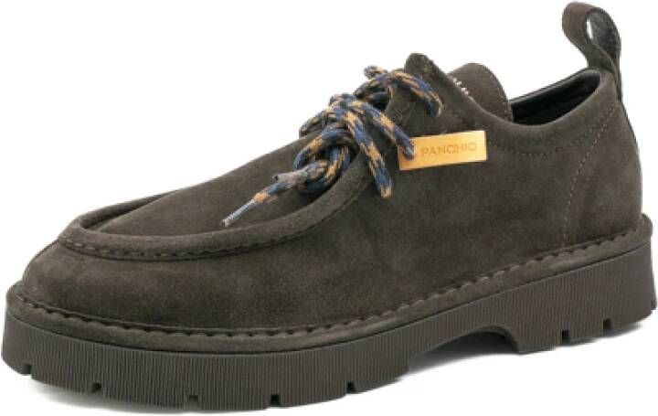 Panchic Bruine Veterschoenen van Suède Brown Heren