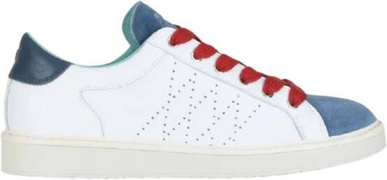 Panchic Witte Leren Sneakers Blauw Suède White Heren