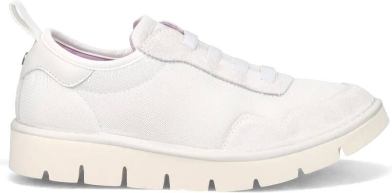 Panchic Witte Slip-On Sneakers met Hardloopgeïnspireerd Bovenwerk White Dames