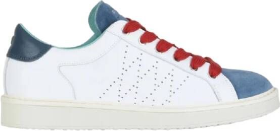 Panchic Witte Sneakers met Blauwe Suède Neus White Heren