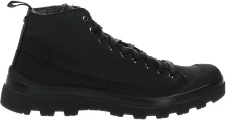 Panchic Zwarte leren herenlaars met veters Black Heren