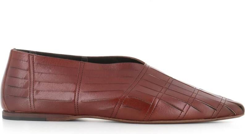 Pantanetti Bruine platte ballerina schoenen