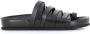 Pantanetti Gekruiste leren sandalen in zwart - Thumbnail 1