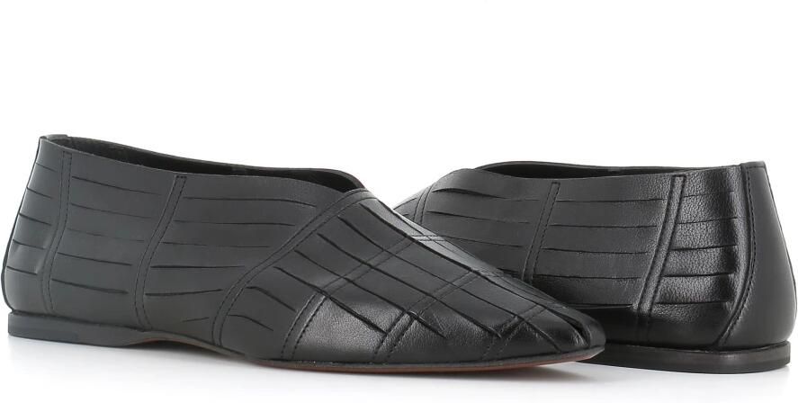 Pantanetti Zwarte leren ballerina schoenen - Foto 3