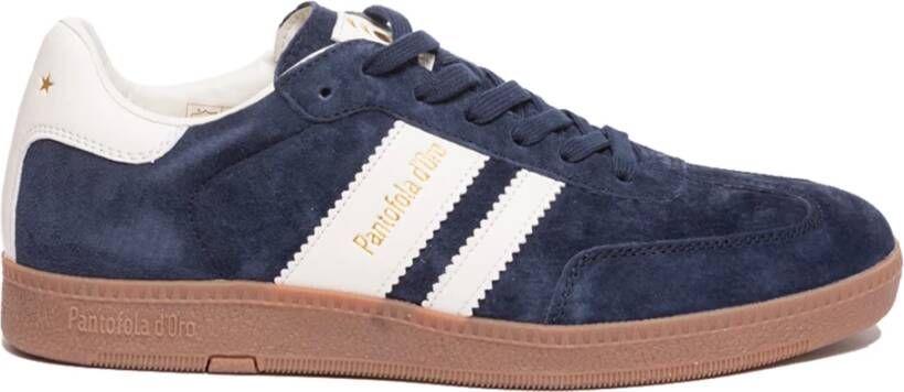 Pantofola d'Oro Blauw Wit Lage Suède Sneakers