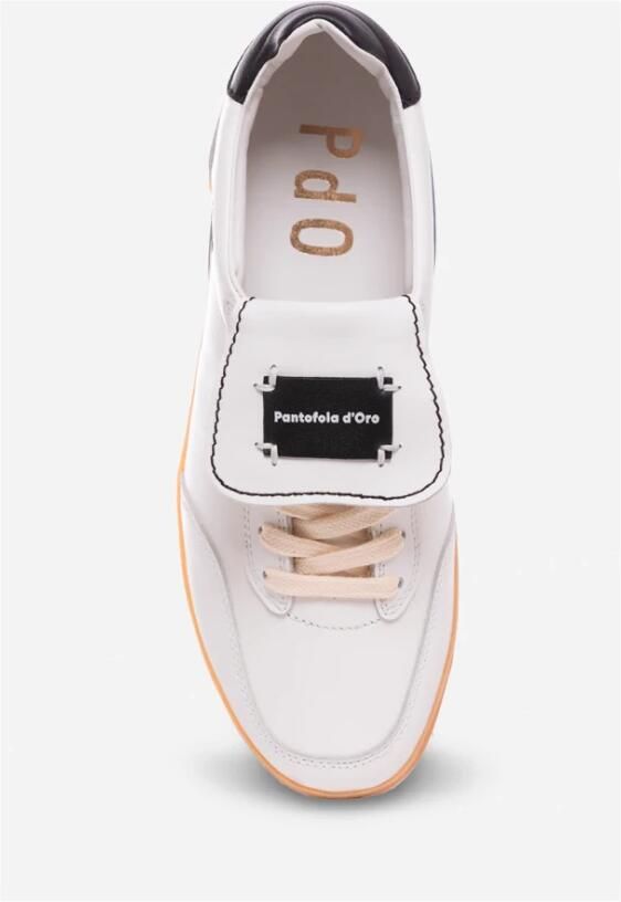Pantofola d'Oro Witte Leren Lage Sneakers