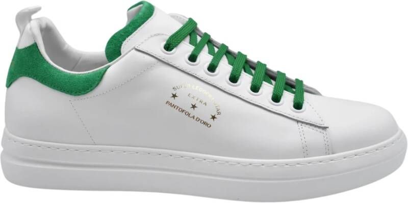 Pantofola D'Oro Wit Groen Leren Sneakers White Heren