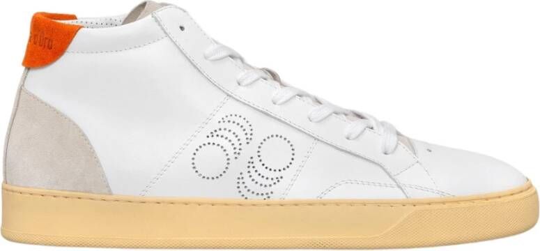 Pantofola D'Oro Witte Leren Sneakers Del Bello Mid White Heren