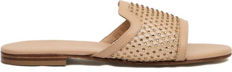 Paola Fiorenza Beige Strass Sandalen voor Vrouwen
