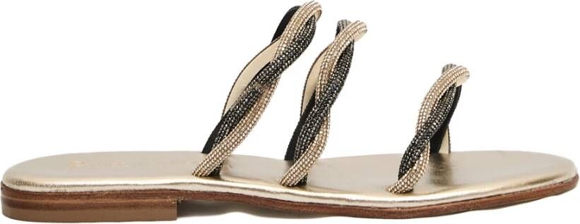 Paola Fiorenza Strass Leren Sandalen voor Vrouwen