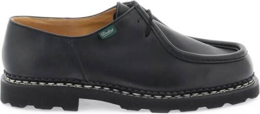 Paraboot Zwarte platte schoenen met zijlogo Black Heren