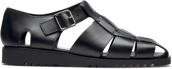 Paraboot Vintage Leren Sandalen Black Heren