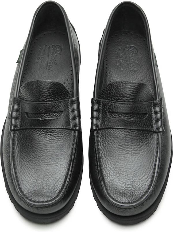 Paraboot Zwarte Platte Schoenen met Blake Stitching Black Heren