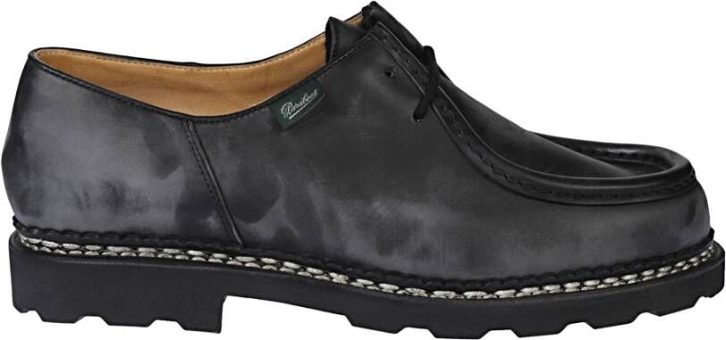 Paraboot Zwarte platte schoenen met zijlogo Black Heren