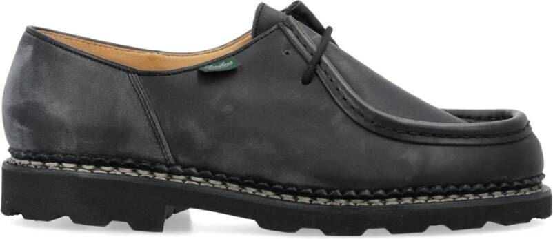 Paraboot Zwarte Leren Veterschoenen Black Heren